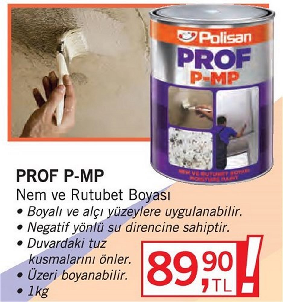 Polisan Prof P-MP 1KG Nem ve Rutubet Boyası