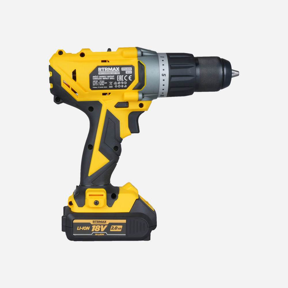 Akülü Darbeli Matkap RTX1820 50Nm 2x2 Ah Akü Rtrmax X-Lıon