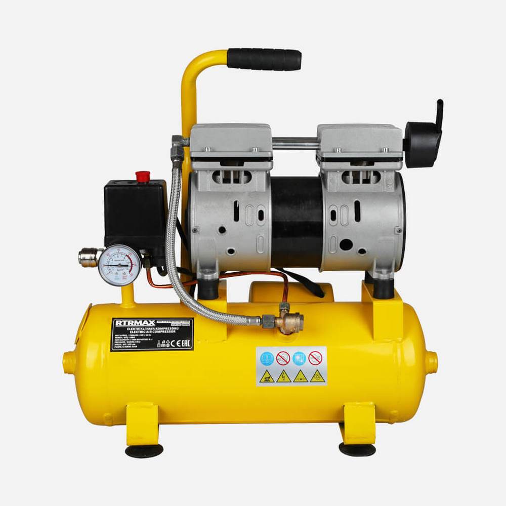 Rtrmax RTM730 Sessiz Hava Kompresörü 9lt 0.75hp/0.55 kw 