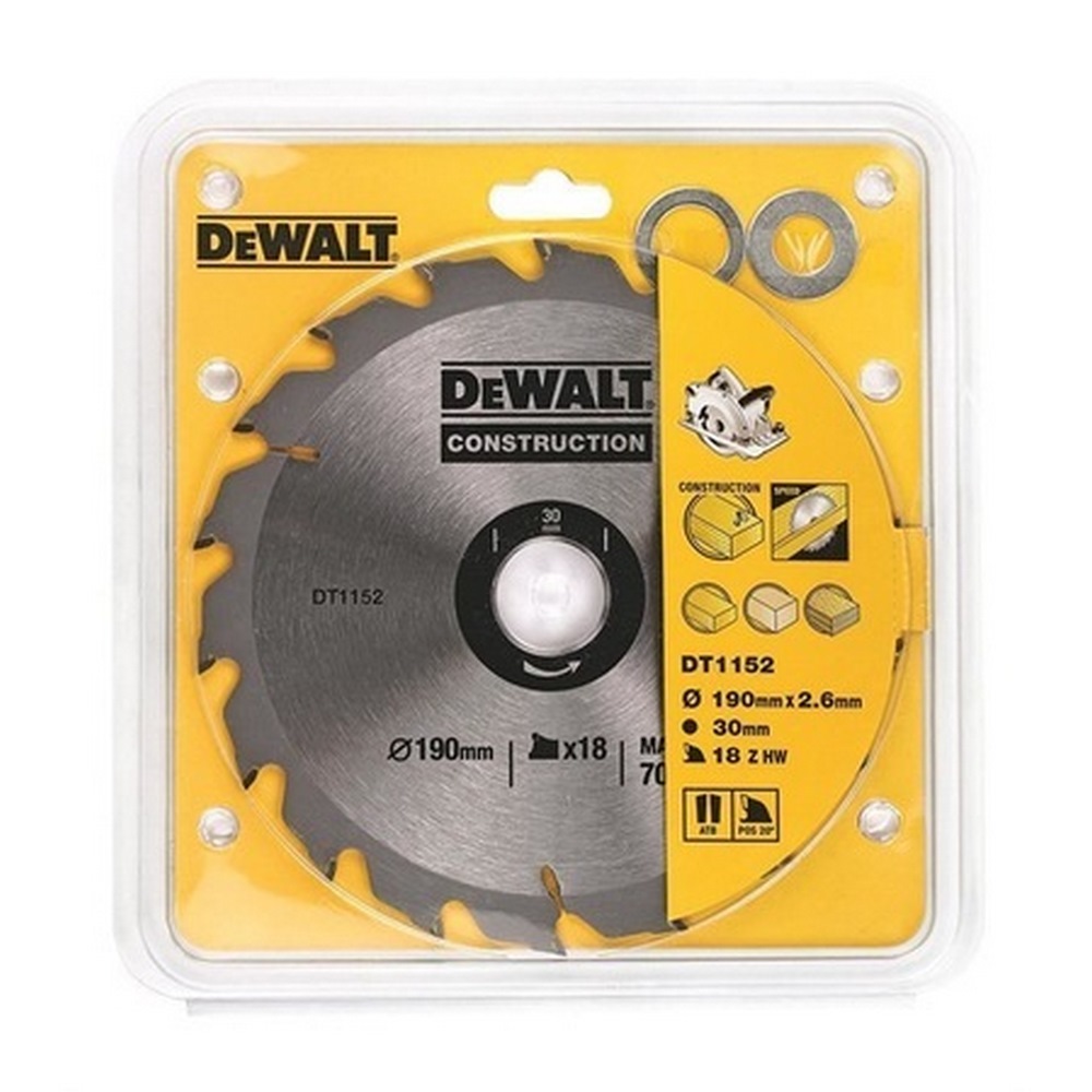 Dewalt DT1152 Testere 190mm x 2.6mm 30mm 18Z HW