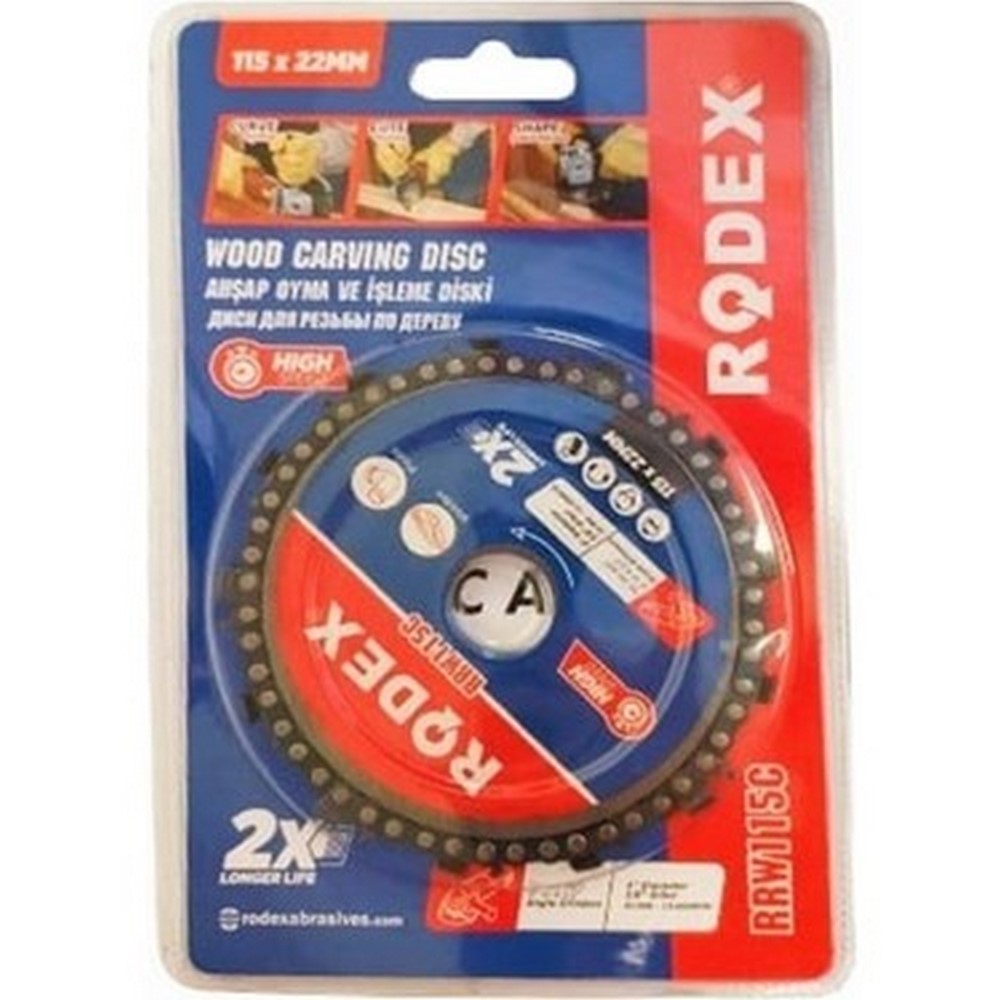 Rodex RRW115C Ahşap Oyma ve İşleme Diski 115mm (100)
