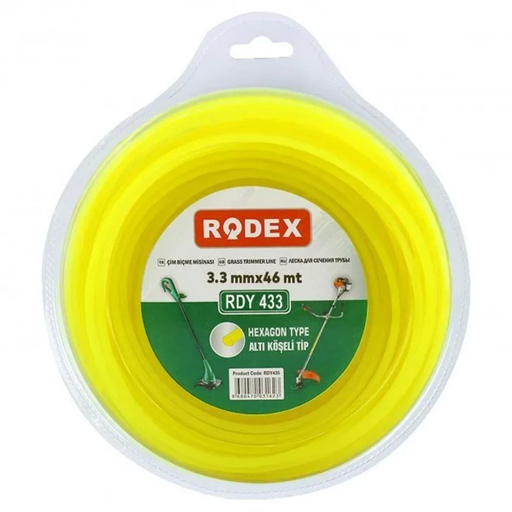 Rodex RDY433 Çim Biçme Misinası 3.3 mm x 46 mt Altı Köşeli Tip