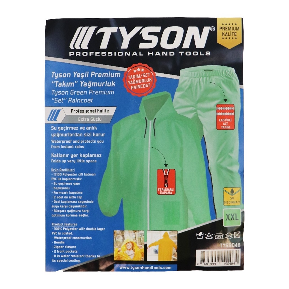 Tyson Yağmurluk Takım Yeşil