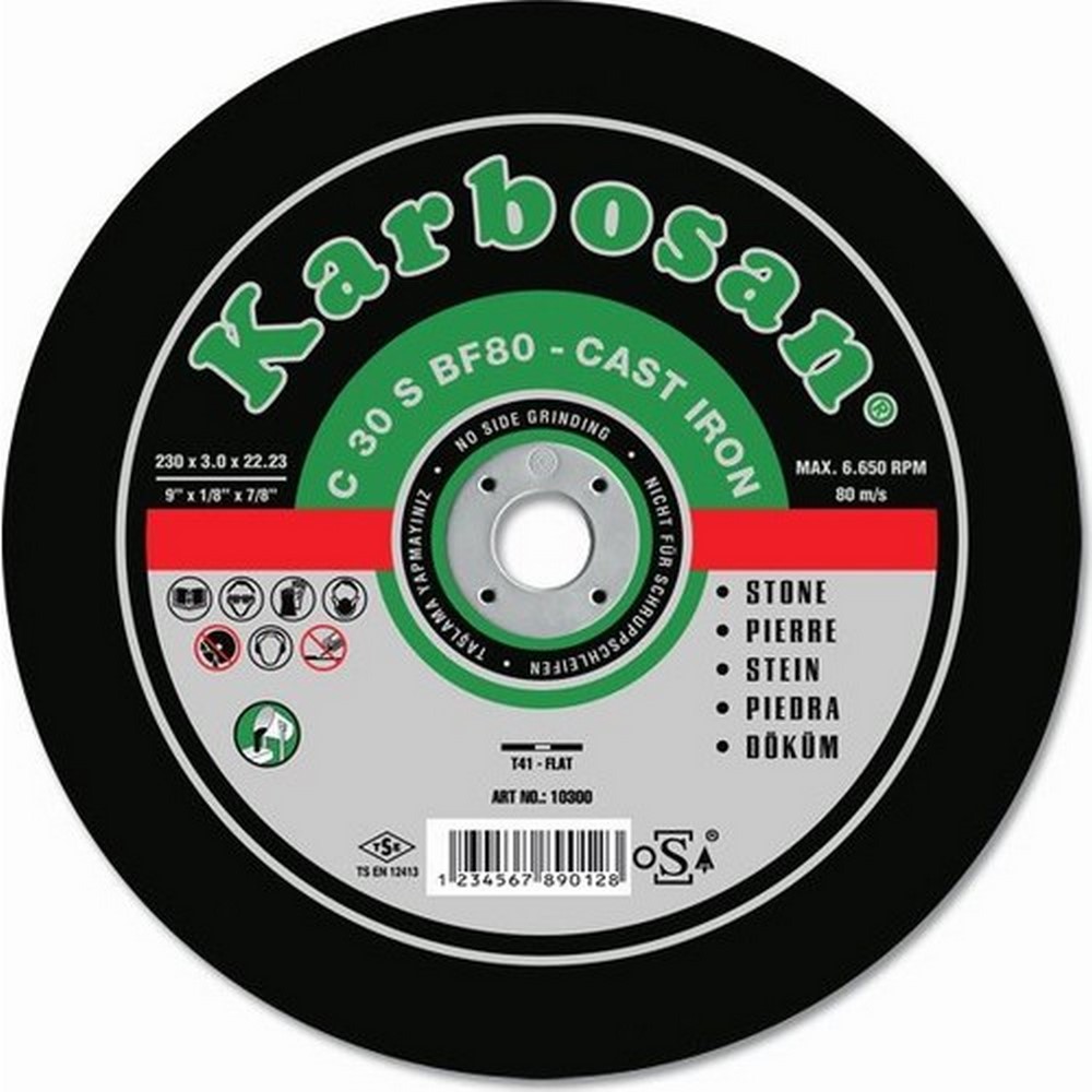 Karbosan Mermer Kesme Diski Bombeli  180 x 3.2 x 22.23