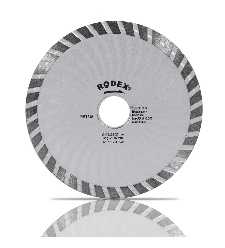 RODEX RRT115 RODEX TURBO KANALLI ELMAS TESTERE 115MM(5/20/100)