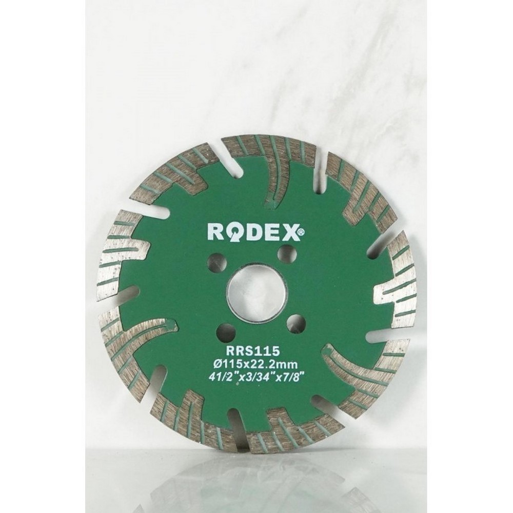 Rodex RRS115 Turbo Elmas Kesme Diski (Uzun Segmentli Tipli) 115m(5/20/100)