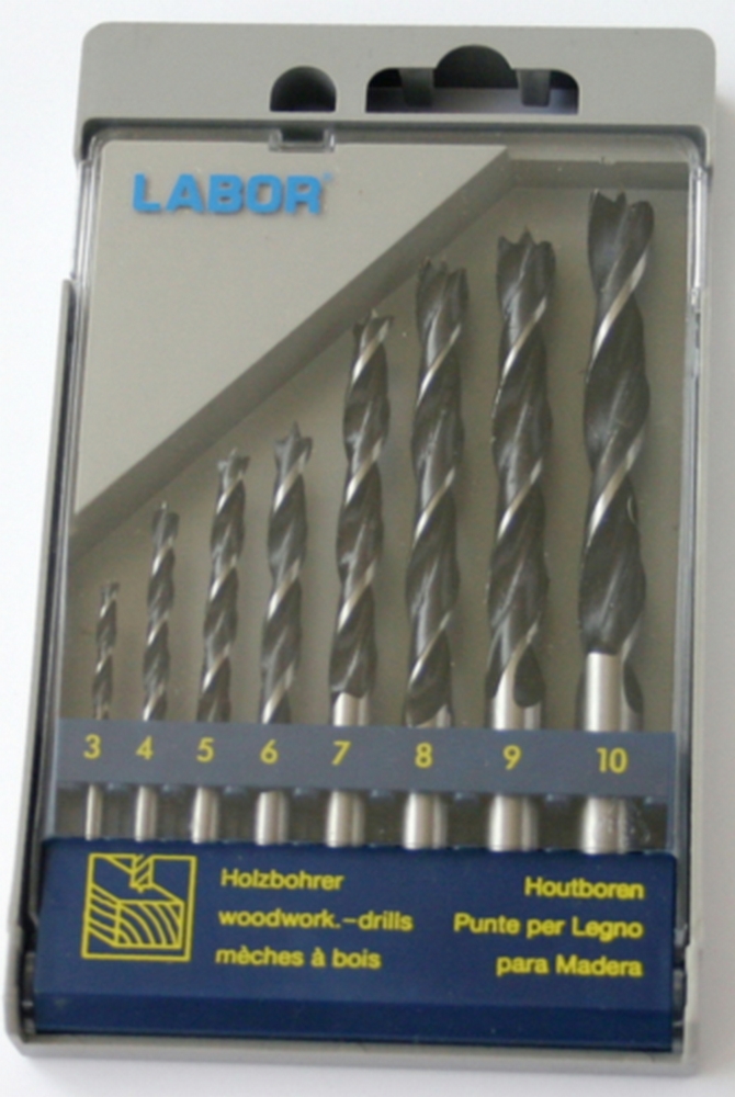 Labor KA030057 Ağaç Matkap Seti Plastik Kutu (3,4,5,6,7,8,9,10)