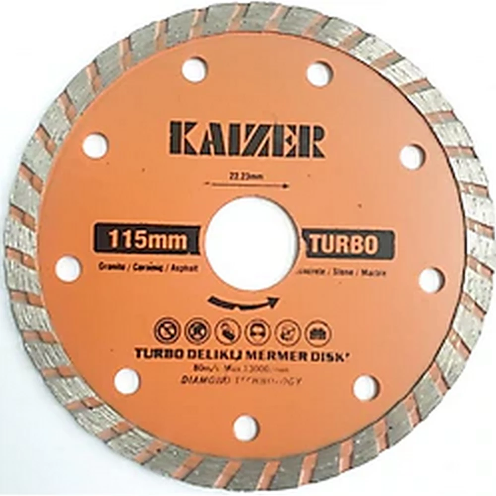 Kaızer Turbo Delikli Mermer Diski 115 mm